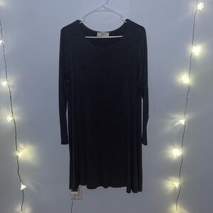 a.gain Long Sleeve Grey Swing Dress